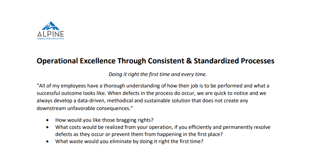 presentation slide with the Alpine Supply Chain Solutions logo at the top. The title is "How Do You Currently Slot Product in Your Distribution Center?" in a large, bold font. The subtitle reads, "Strategic slotting can drive 10% or more productivity improvement." The text is centered on a white background.