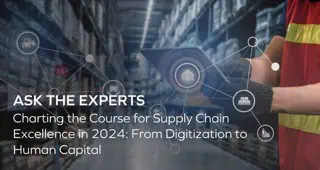 The cover of a white paper titled "THE CONVERGENCE OF ON-DEMAND LABOR SCHEDULING" with a subtitle "& Labor Management Systems in the Supply Chain." A smiling warehouse worker with a beard and an orange safety vest is in the top left, giving a thumbs-up. The Alpine Supply Chain Solutions logo is in the top right, along with the TZA logo. The text "WHITE PAPER" is on a blue rectangle.