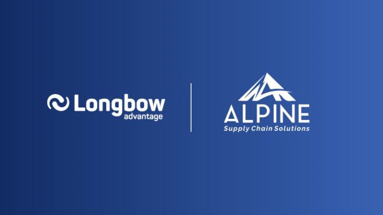 Longbow Advantage and Alpine Supply Chain logos side-by-side to announce partnership for WMS implementations.