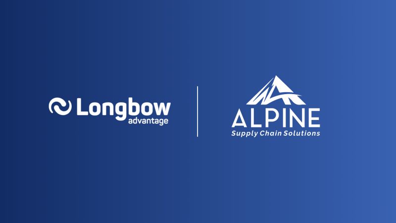 Longbow Advantage and Alpine Supply Chain logos side-by-side to announce partnership for WMS implementations.